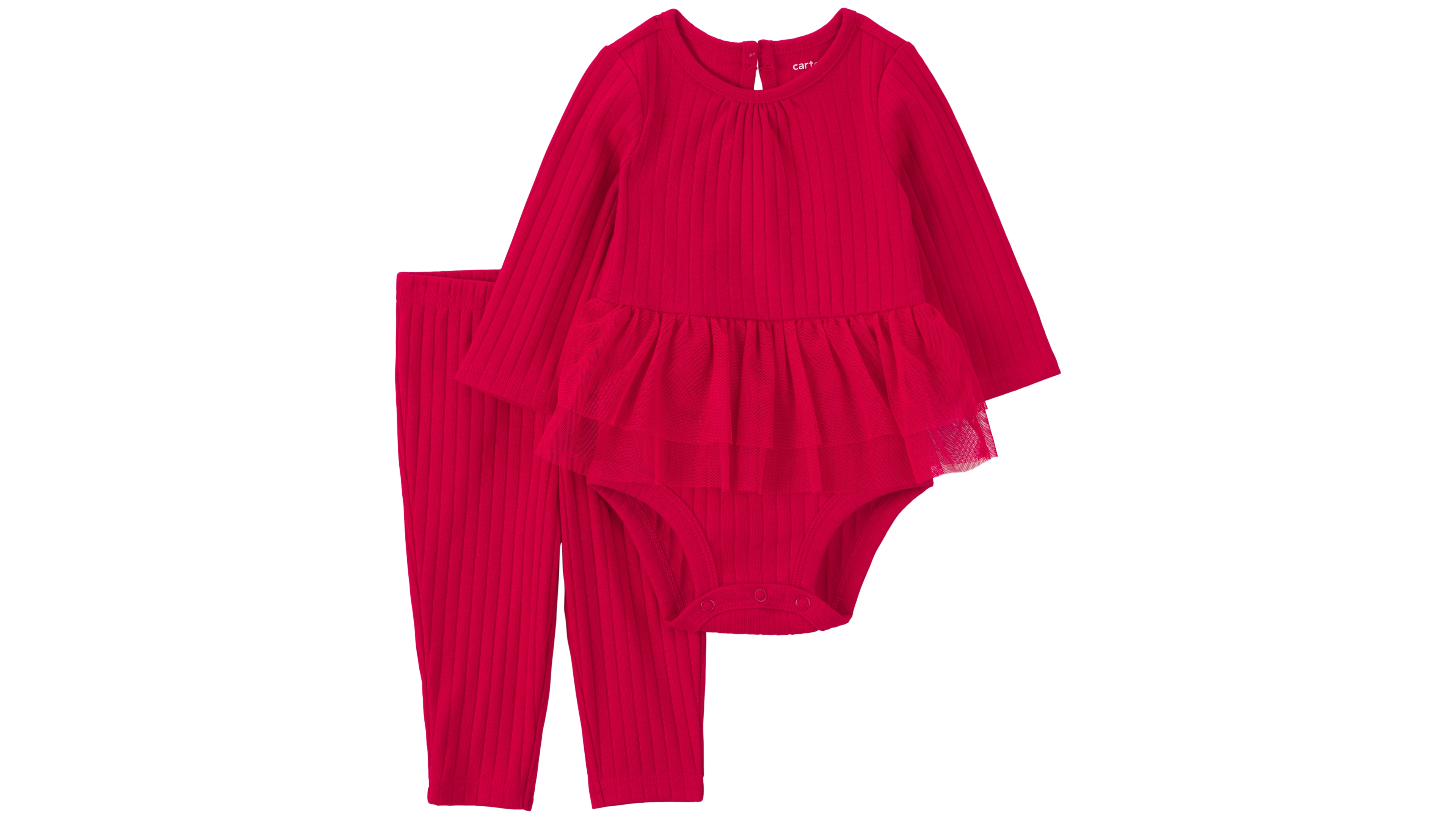 Carter's Baby Girls' Long-Sleeve Keyhole-Back Bodysuit and Pant, 2-Piece Set