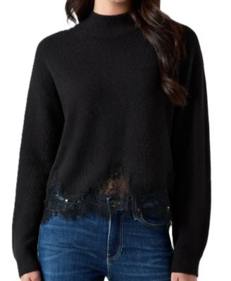 Women's Hayden Mock Neck Long-Sleeve Lace Sweater