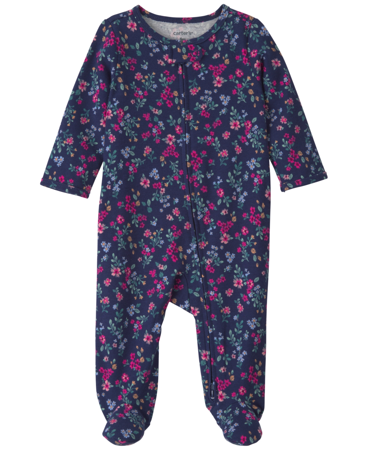 Carter's Baby Girls' Floral 2-Way Zip Footed Pajama