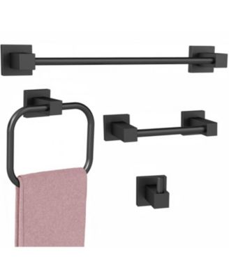4 Piece 16" Bathroom Hardware Set Towel Holder Toilet Paper Rack Wall Mounted