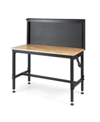 48 Inch Adjustable Height Workbench with Built-In Power Outlets