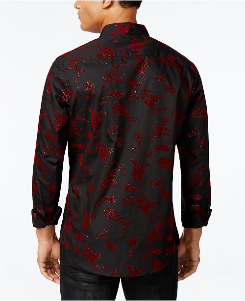 INC International Concepts I.N.C. Men's Velvet Paisley Shirt, Created