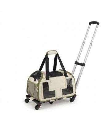 Rolling Pet Carrier with Detachable Travel Bag Insert