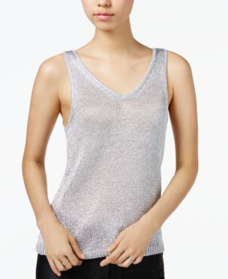 売れ筋商品|||ジェイエムコレクション ニット&セーター アウター レディース Petite Shine Novelty Sweater Tank Top, Exclusively at Macy's Silver Lurex 4000681_fpx.tif?$filterlrg$&