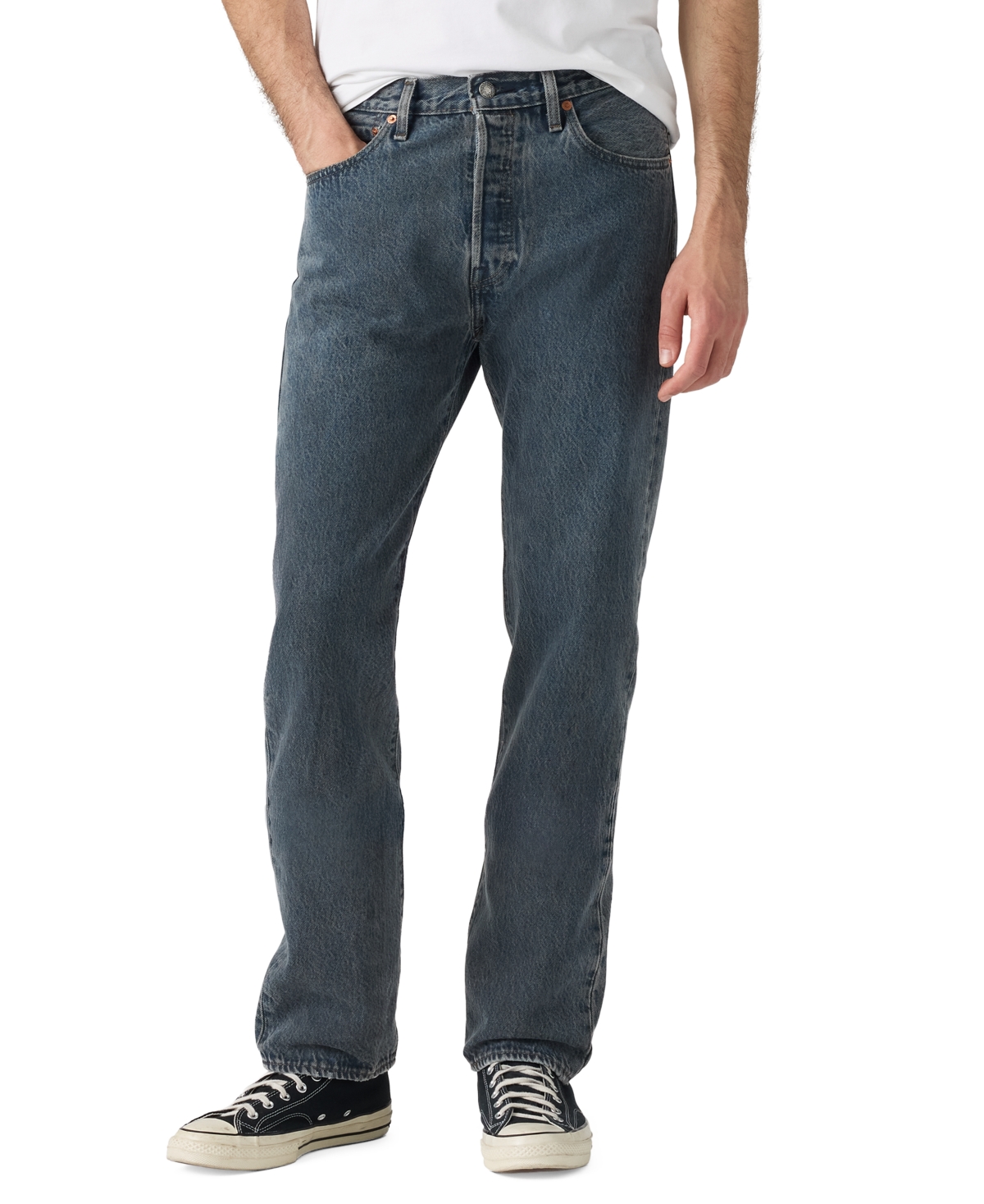 Levi's Men's 501 Original Straight-Fit Jeans - Gray Ship