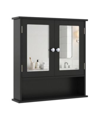 Double Door Mirror Cabinet for Small Bathroom Walls