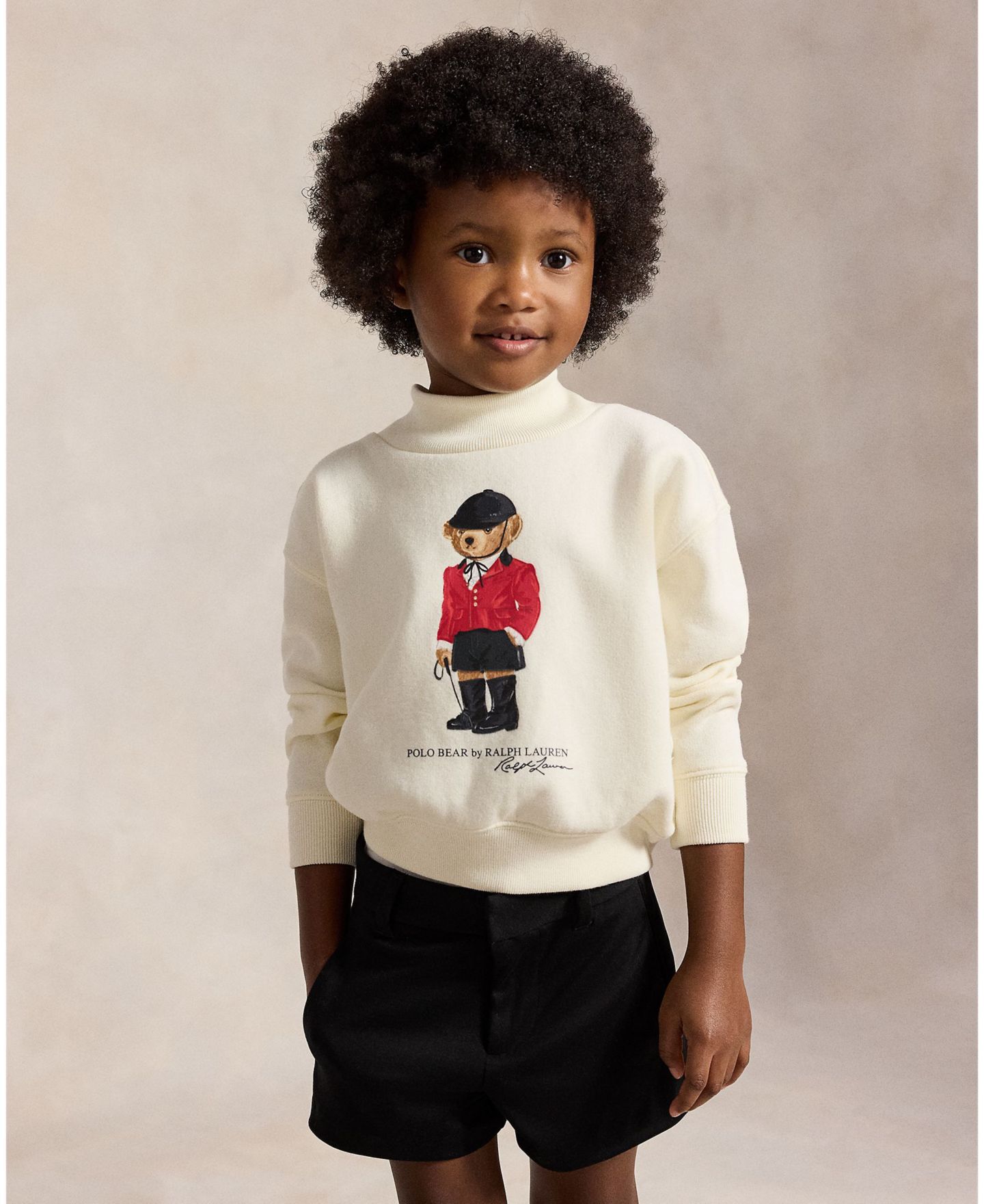Детский флисовый свитшот Polo Ralph Lauren Polo Bear прямого кроя, 2T-6X, цвет: Кремовый — фото 4