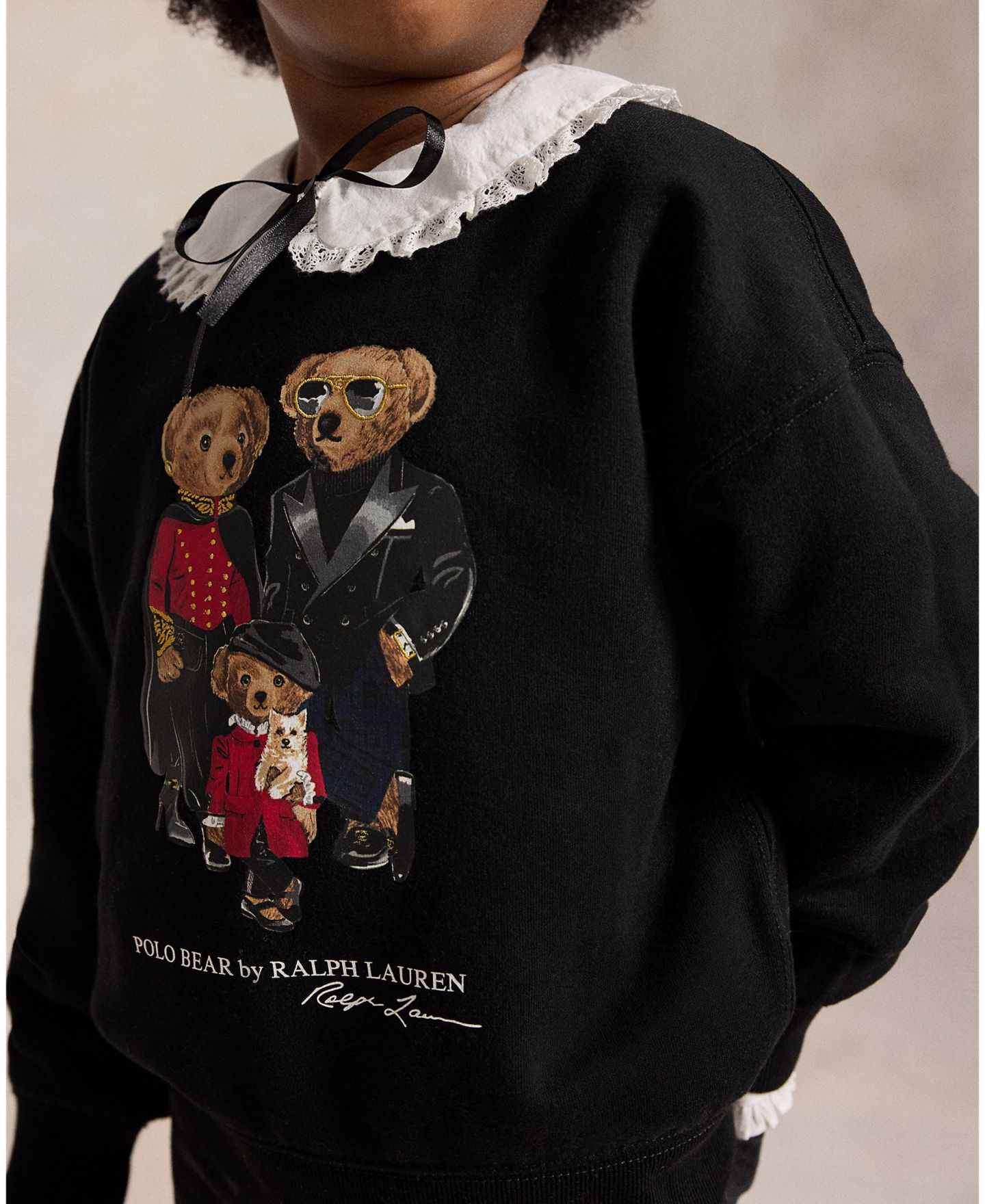 Толстовки Polo Ralph Lauren Polo Bear Family Graphic Sweatshirt для девочек, цвет: Чёрный — фото 4