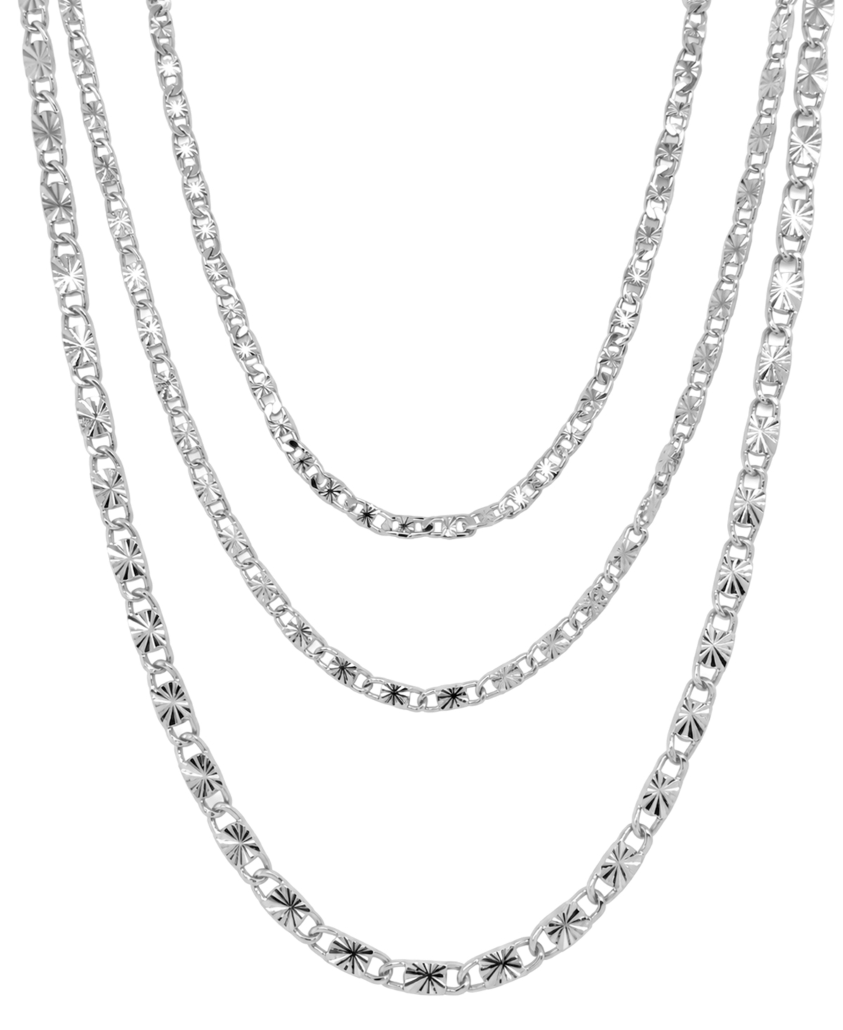 And Now This Triple Strand Diamond Cut Chain Necklace