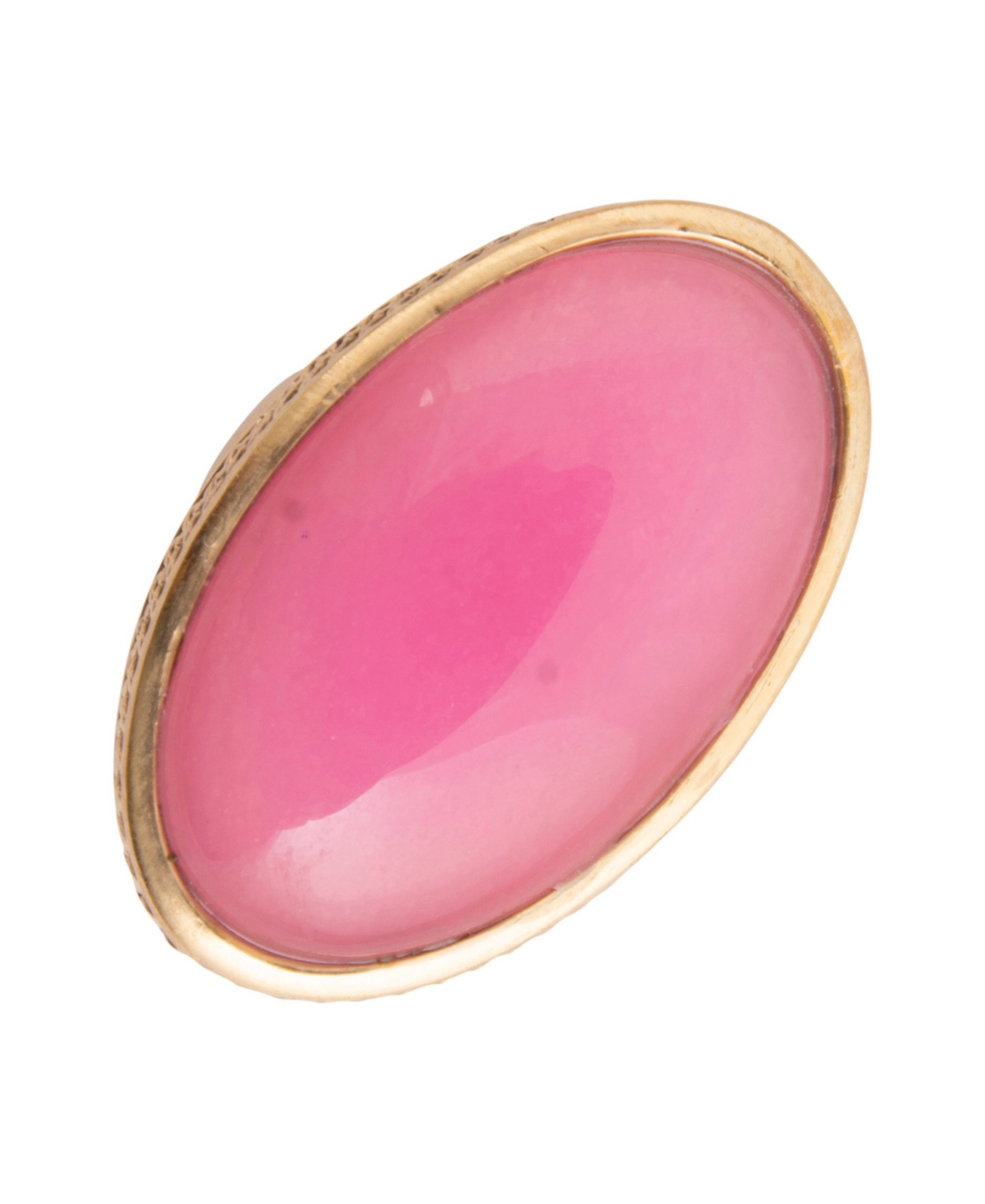 Barse Ovation Genuine Pink Jade Gold-Tone Oval Ring - Multi