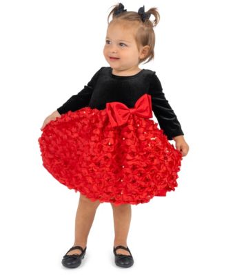 Baby Girls' Long-Sleeve Fit and Flare Sequined Dress and Bloomer, 2-Piece Set