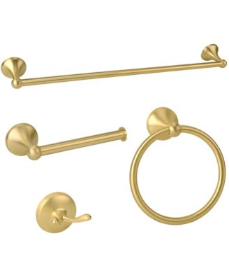 4 Piece 24" Antique Brushed Gold Bathroom Hardware Set