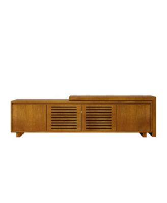 63" Mid-Century Modern Extendable TV Stand Media Console TV Cabinet with Storage and Adjustable Panel