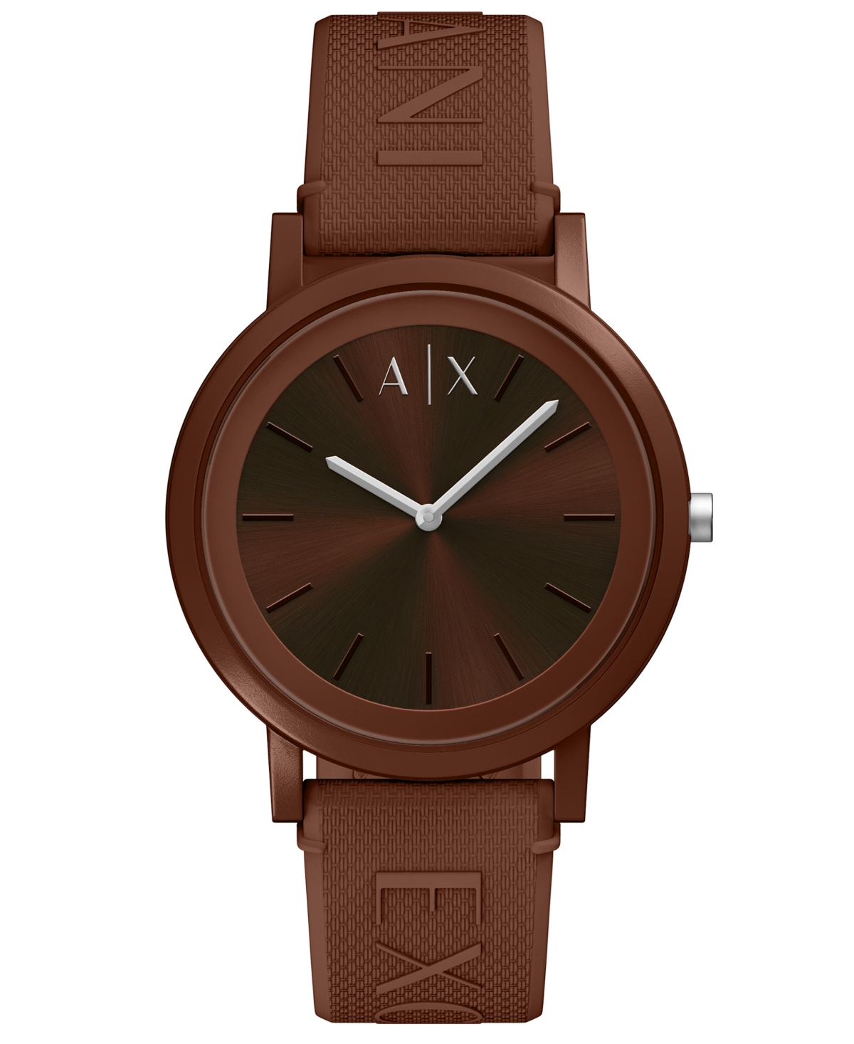 A|X Armani Exchange Men's Two-Hand Quartz Red Silicone Watch 42mm - Red