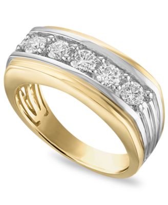 Men's Lab-Grown Diamond Round Grown With Love (1-1/2 ct. t.w.) Ring in 10k Two-Tone Gold