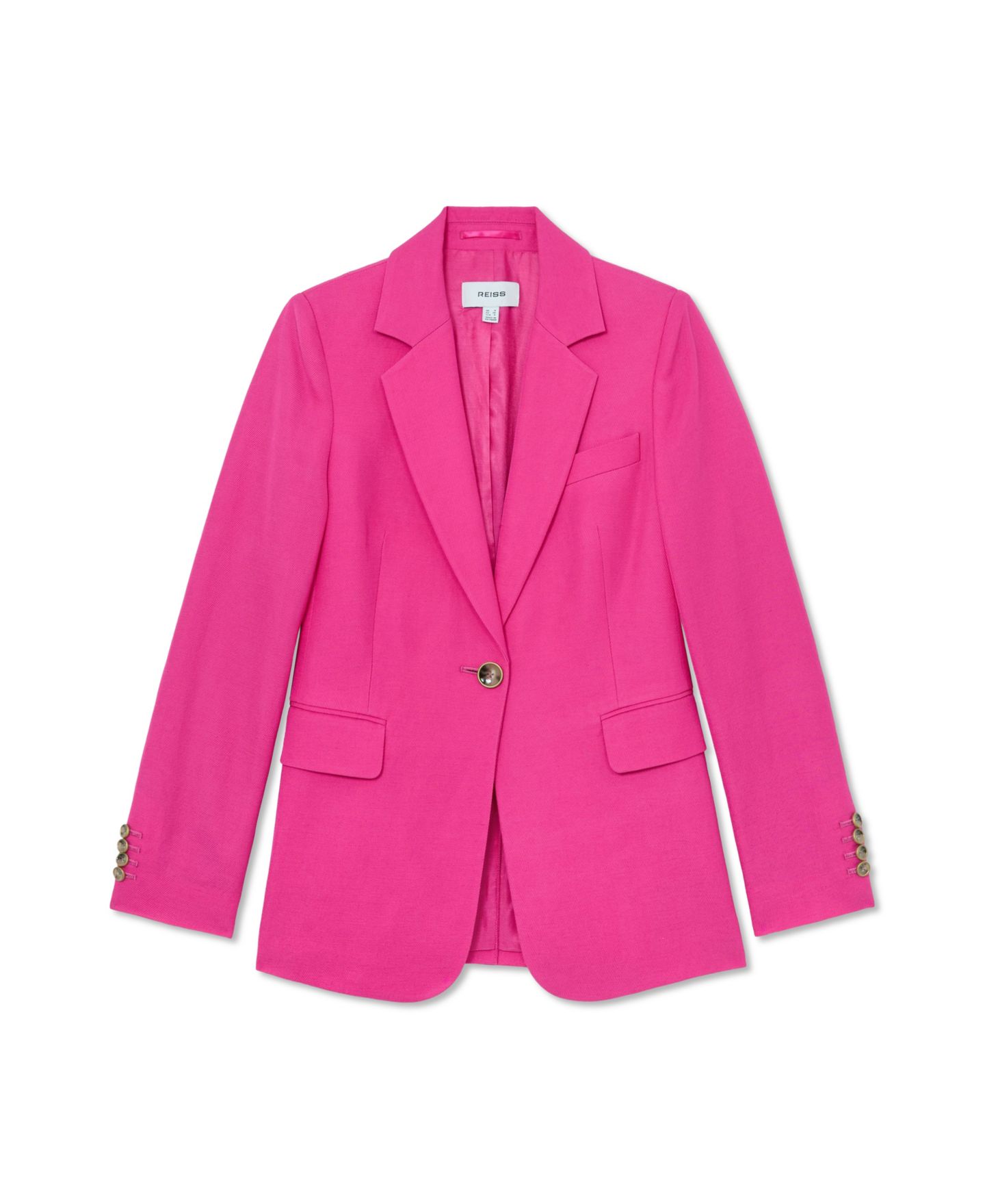 Женский пиджак REISS Petite Charli Boyfriend Single-Button Notch-Collar Blazer, цвет: Розовый — фото 4