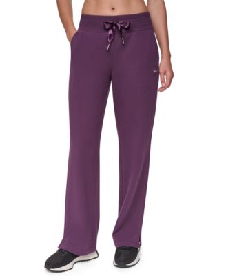 Women's Satin Ribbon Mid-Rise Relaxed-Fit Track Pants