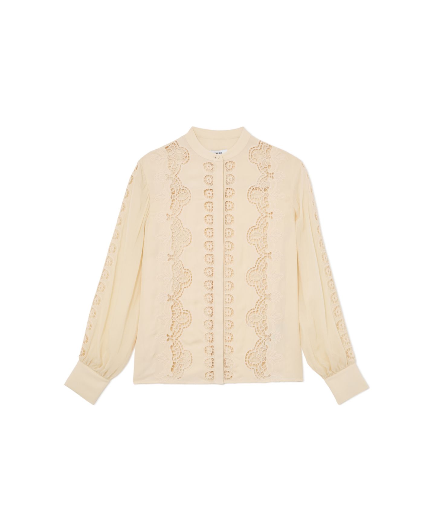 Женская блузка REISS Mia Embroidered Collared Blouson, цвет: Pale Yello — фото 4