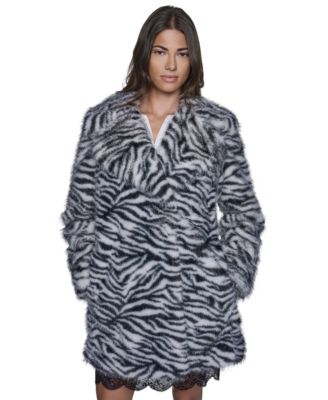 Women's Faux Snow Leopard Fur Jacket