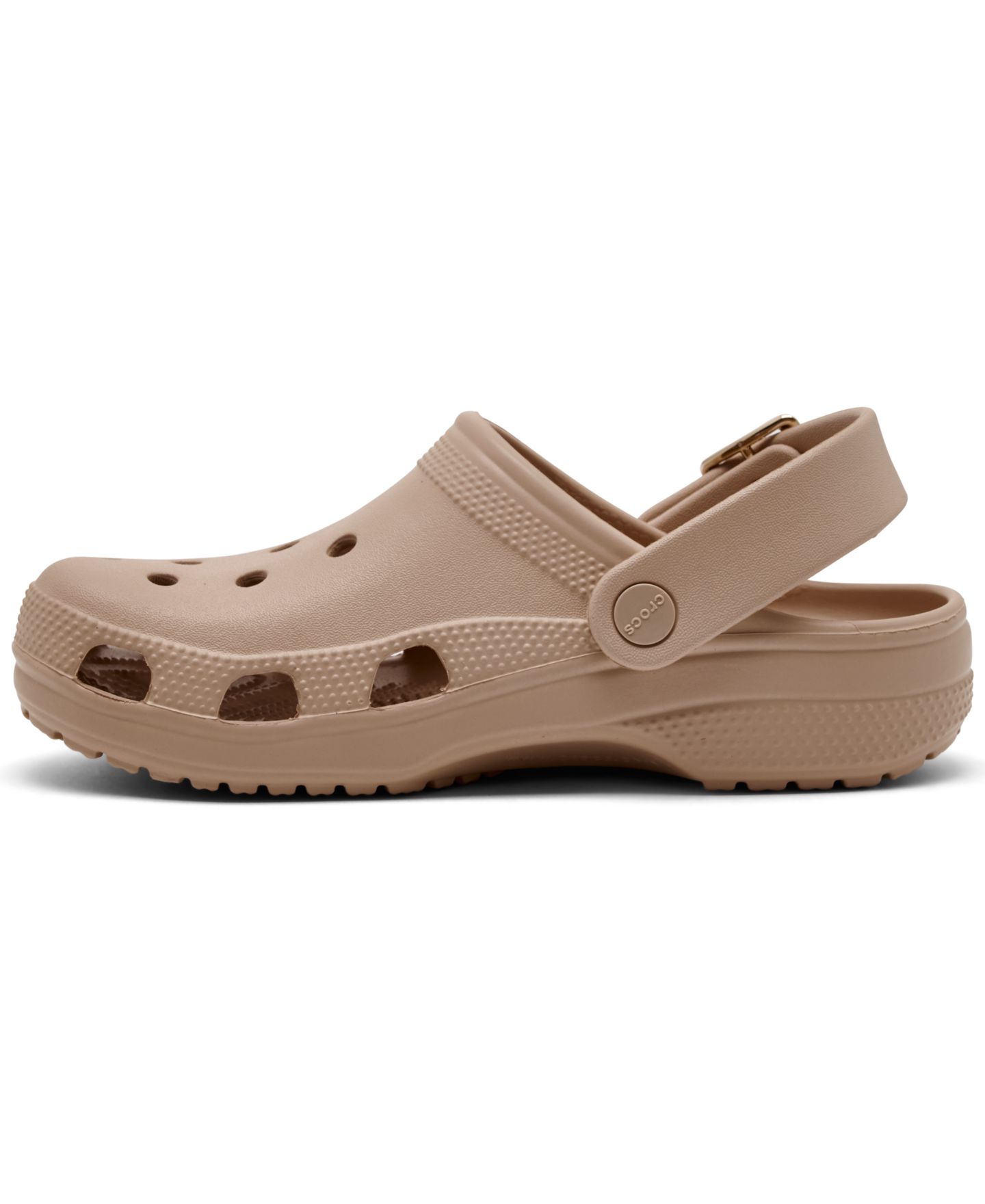 Женские сабо Crocs с металлической пряжкой и открытой пяткой, цвет: Пудровый — фото 3