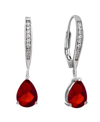 White Cubic Zirconia Pear Drop Earrings