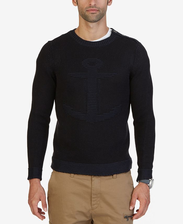 Nautica Men's Iconic Knit Anchor Sweater & Reviews - Sweaters - Men ...