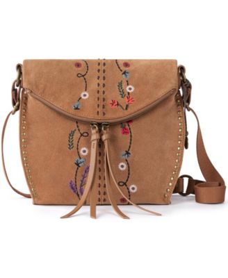 Silverlake Medium Leather Floral Crossbody Handbag
