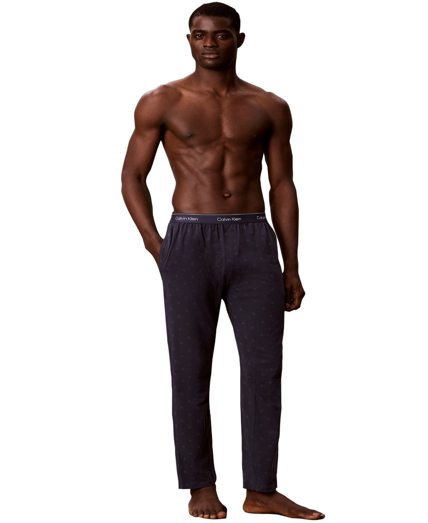 Мужские пижамные брюки Calvin Klein Icon из хлопковой смеси обычного кроя, цвет: Туманный — фото 2