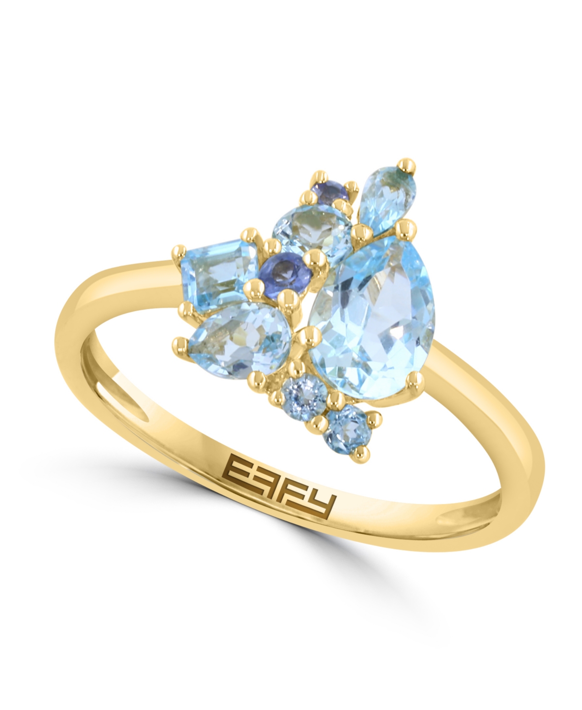 Effy Collection Sky Blue Topaz, Blue Topaz and Sapphire Ring (1-1/4 ct. t.w.) in 14k Yellow Gold