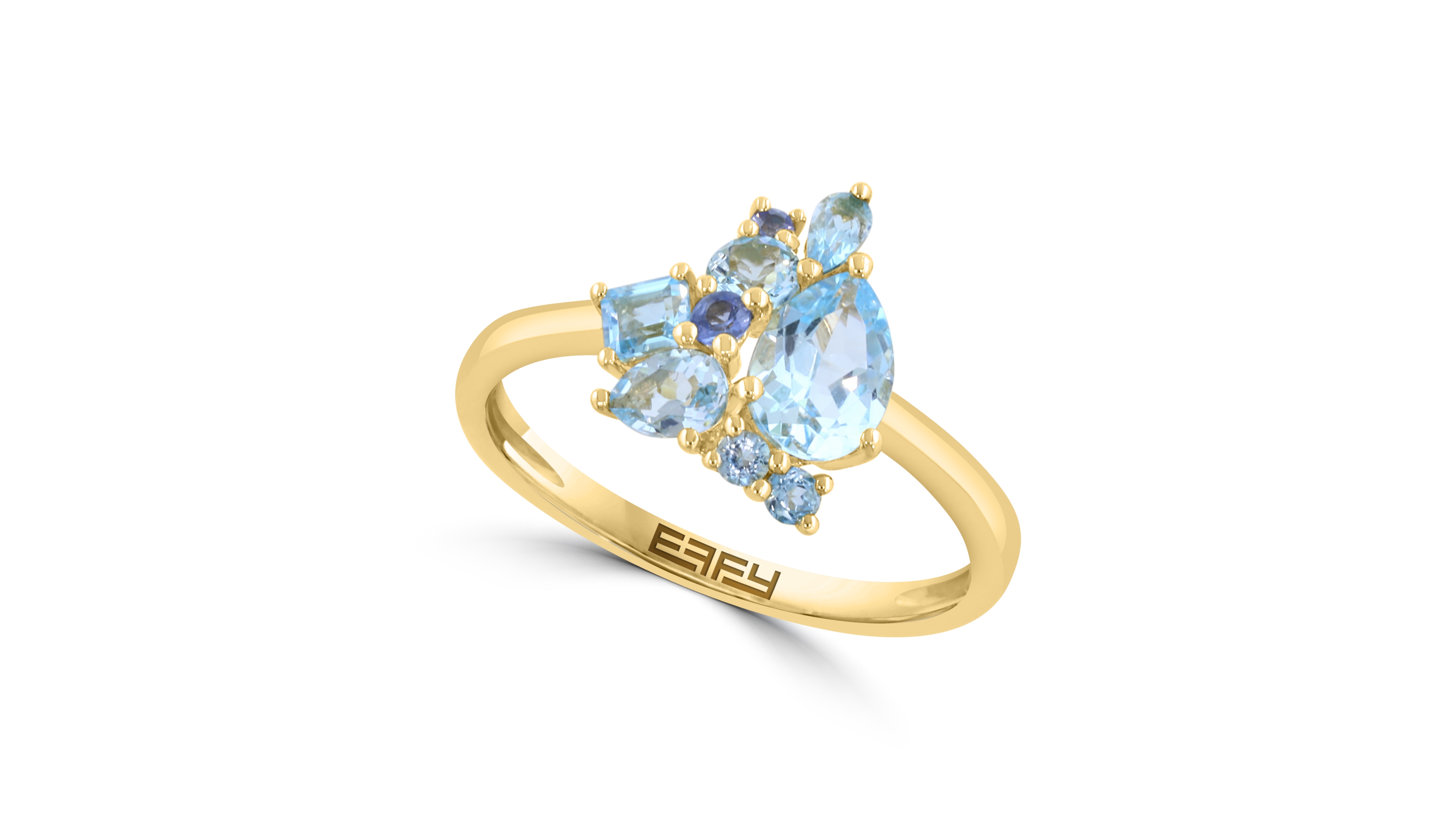Effy Collection Sky Blue Topaz, Blue Topaz and Sapphire Ring (1-1/4 ct. t.w.) in 14k Yellow Gold