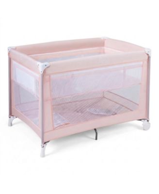 Portable Baby Playard Folding Travel Crib for Infants with Carry Bag