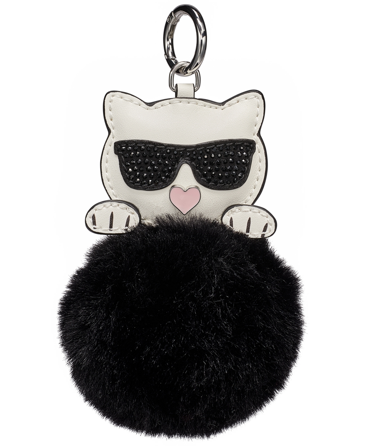 Karl Lagerfeld Paris Choupette Pom Pom Bag Charm - Black/Silver