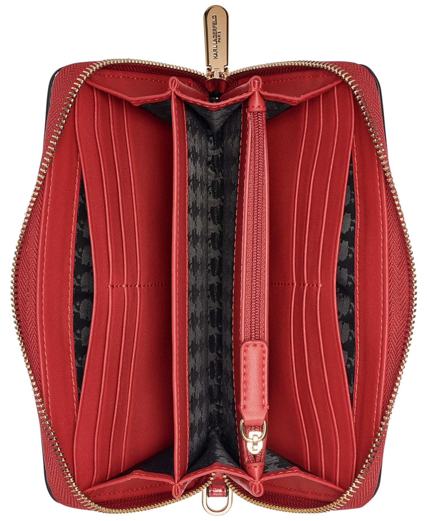 Женский кошелёк KARL LAGERFELD PARIS Maybelle Zip Around Wristlet, цвет: Красный — фото 5