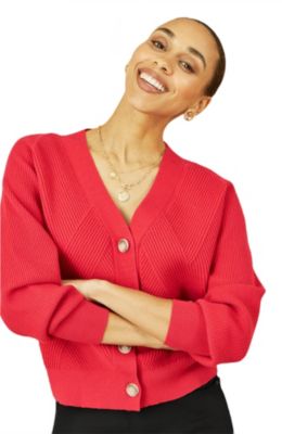 Women's Knitted Stitch Detail Cardigan Sweater