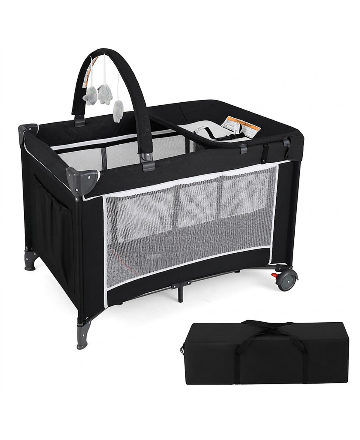 Gouun 3-in-1 Portable Baby Crib Playpen Featuring Changing Table