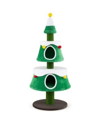 61.5in Cat Christmas Tree for Kittens with 2 Large Condos Star Spring Toy and Decorative Balls