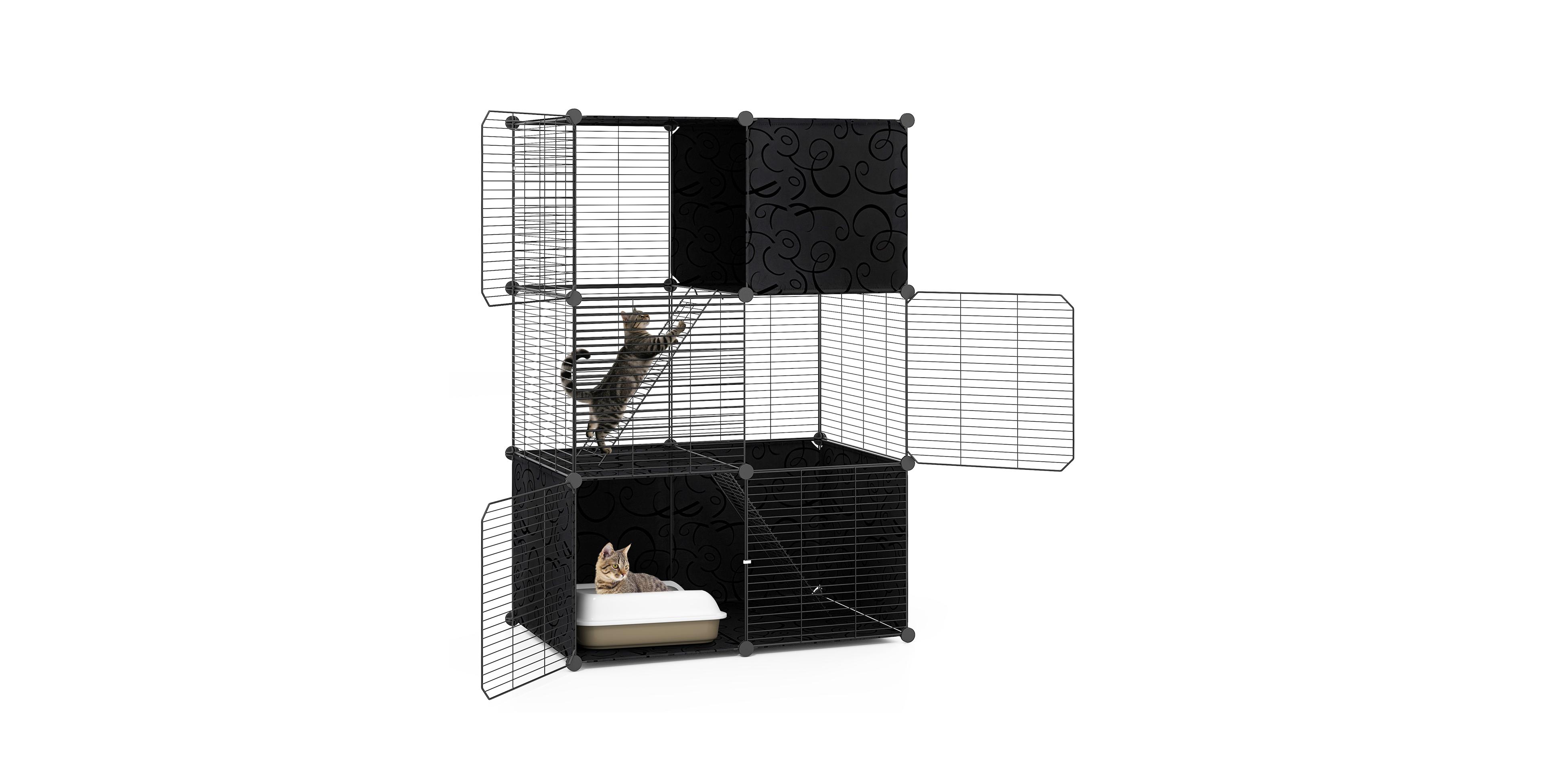 Sugift Multi-Level Cat Tower with 2-Door Condo and Hammock