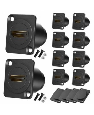 4K HDMI Panel Mount Coupler Kit with Blank Plates Dust Covers Extension Adapter