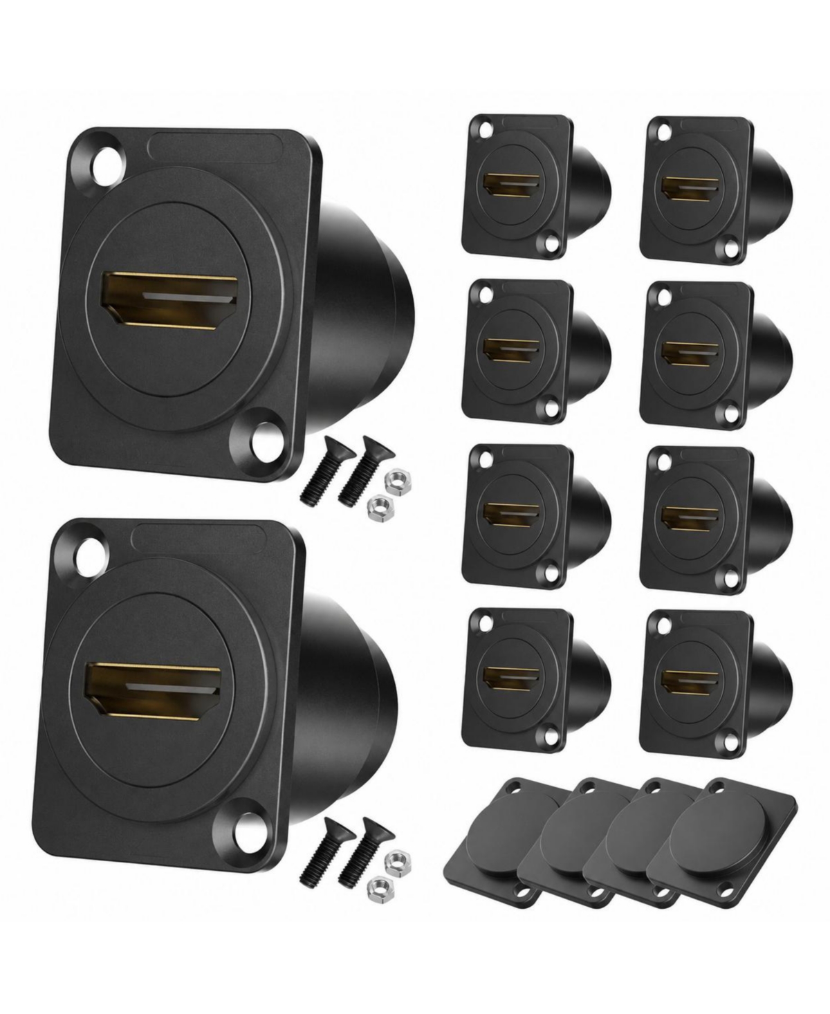 Lofree 4K Hdmi Panel Mount Coupler Kit with Blank Plates Dust Covers Extension Adapter