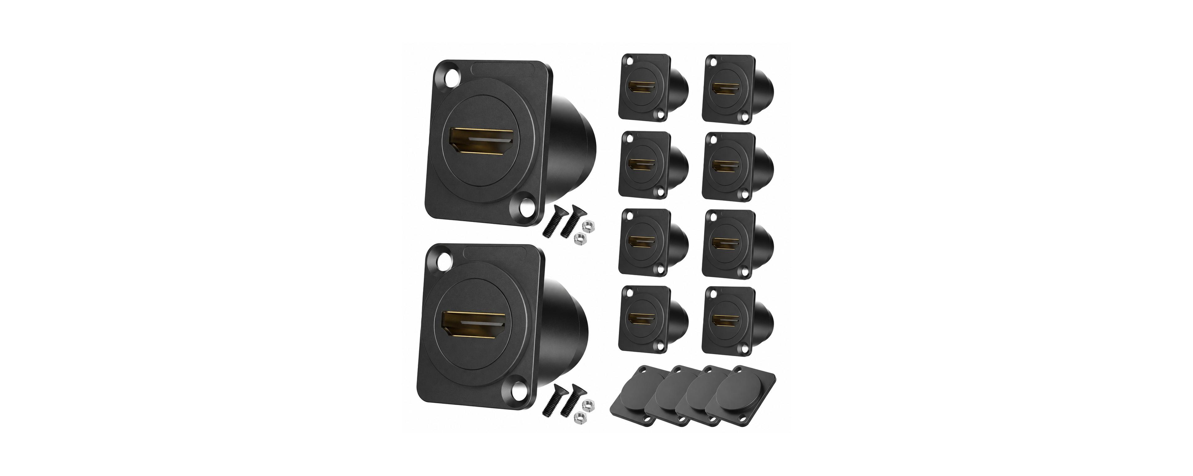 Lofree 4K Hdmi Panel Mount Coupler Kit with Blank Plates Dust Covers Extension Adapter