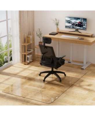 Clear Plastic Office Chair Mat For Hard Floors Non Slip Smooth Rolling Floor Protector