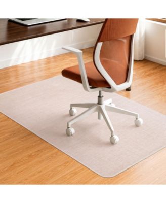 Hard Floor Office Chair Mat With Lip Smooth Quiet Rolling Easy Clean
