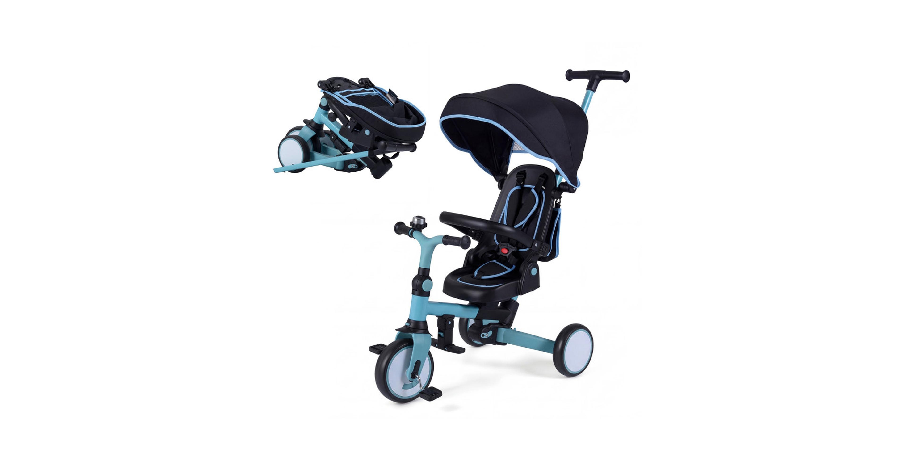 Hongge 8-in-1 Folding Kids Tricycle with Removable Sun Canopy, Ages 1-6