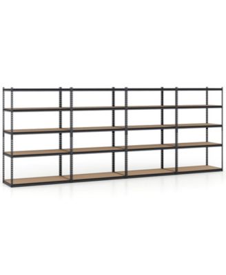 60 Inch 4-Piece 5-Tier Metal and MDF Adjustable Heavy-Duty Garage Shelving Unit
