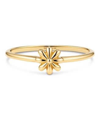 Stackable Daisy Flower Ring in 14K Yellow Gold