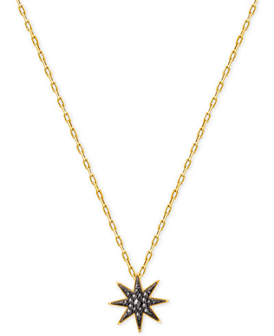 Swarovski Gold-Tone Firework Black Crystal Pendant Necklace