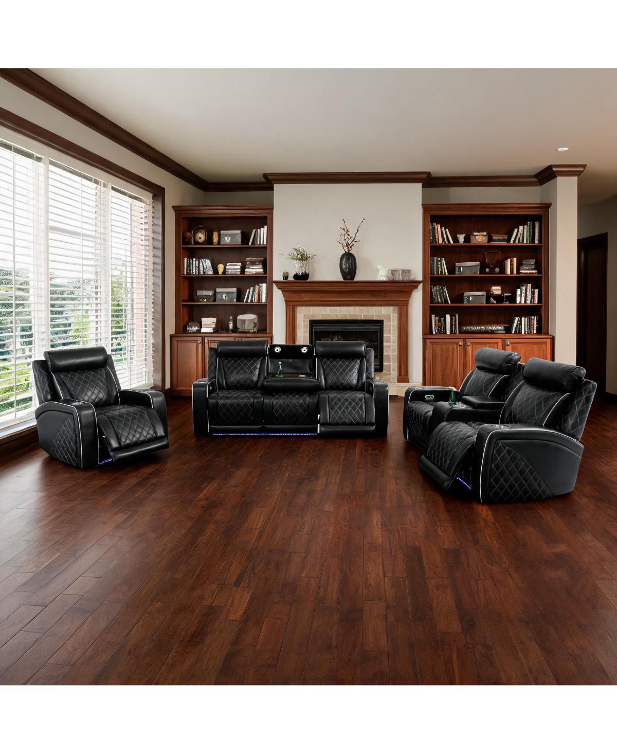 Tribesigns Multi-Functional Recliner Sofa Set with Storage, Cup Holders and Wireless Charging, Adjustable Couch for Living Room
