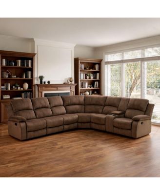 Intelligent Recliner Sofa Set, 110-115degree(s) Adjustable Leather Couch with Solid Wood Frame and Double Springs for Living Room