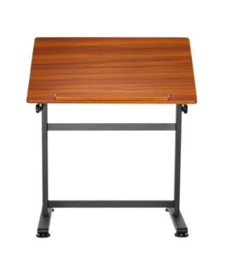 23.62 x 35.43 Inch Wooden Tilting Surface Steel H-Frame Base Drafting Table