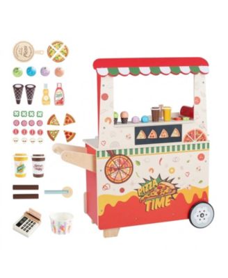 Pizza Food Truck Wooden Play Oven 40-Piece Pretend Play Set, Ages 3+